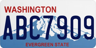 WA license plate ABC7909