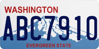 WA license plate ABC7910