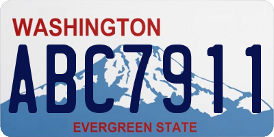 WA license plate ABC7911