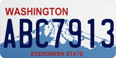 WA license plate ABC7913