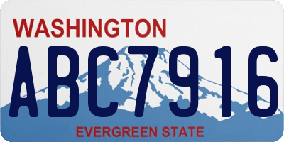 WA license plate ABC7916