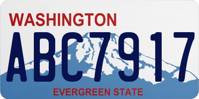 WA license plate ABC7917
