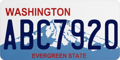 WA license plate ABC7920