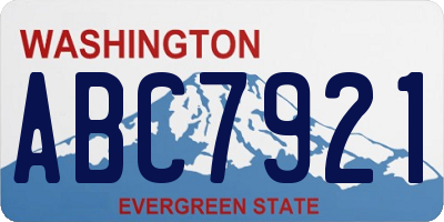 WA license plate ABC7921