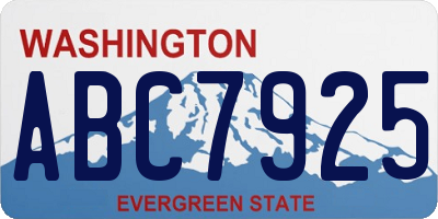WA license plate ABC7925