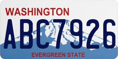 WA license plate ABC7926