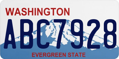 WA license plate ABC7928