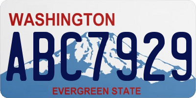 WA license plate ABC7929
