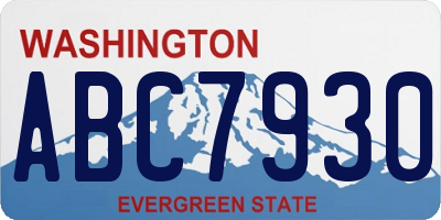 WA license plate ABC7930