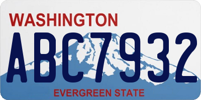 WA license plate ABC7932