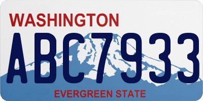 WA license plate ABC7933