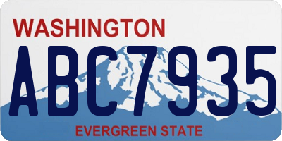 WA license plate ABC7935