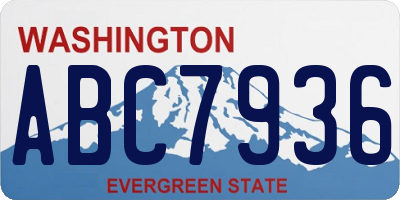 WA license plate ABC7936