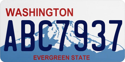 WA license plate ABC7937
