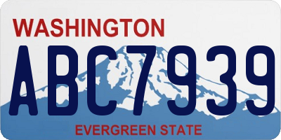 WA license plate ABC7939