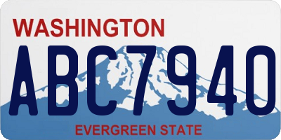 WA license plate ABC7940