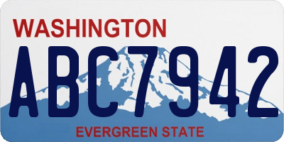 WA license plate ABC7942