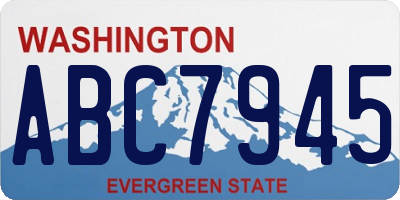 WA license plate ABC7945