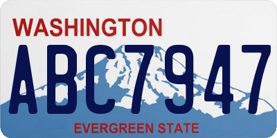 WA license plate ABC7947