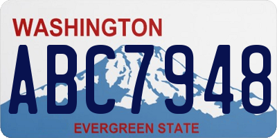 WA license plate ABC7948