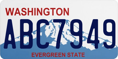 WA license plate ABC7949