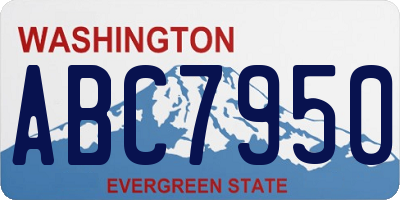 WA license plate ABC7950