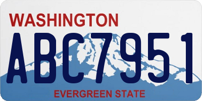 WA license plate ABC7951