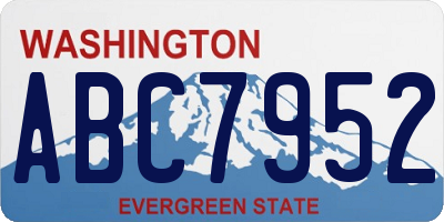 WA license plate ABC7952