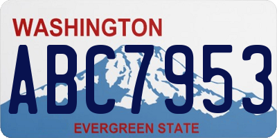 WA license plate ABC7953