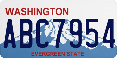 WA license plate ABC7954