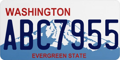 WA license plate ABC7955