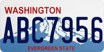 WA license plate ABC7956