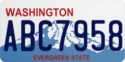 WA license plate ABC7958