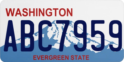 WA license plate ABC7959
