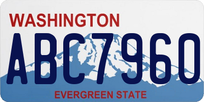WA license plate ABC7960