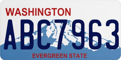 WA license plate ABC7963