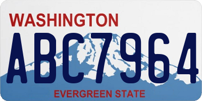 WA license plate ABC7964