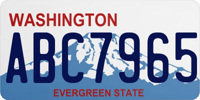 WA license plate ABC7965