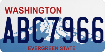 WA license plate ABC7966