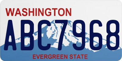 WA license plate ABC7968
