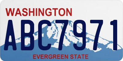 WA license plate ABC7971
