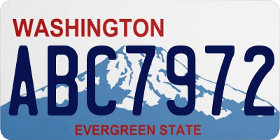 WA license plate ABC7972