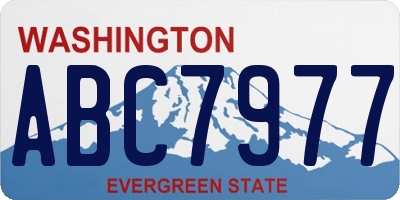 WA license plate ABC7977