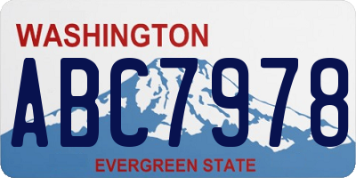 WA license plate ABC7978