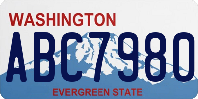 WA license plate ABC7980