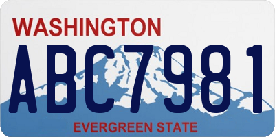 WA license plate ABC7981