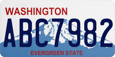WA license plate ABC7982