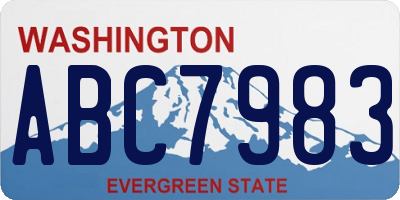 WA license plate ABC7983