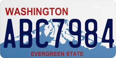 WA license plate ABC7984