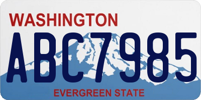 WA license plate ABC7985